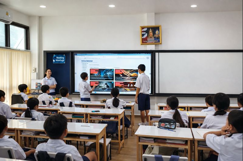 นักเรียนใช้แพลตฟอร์ม Reading Advantage