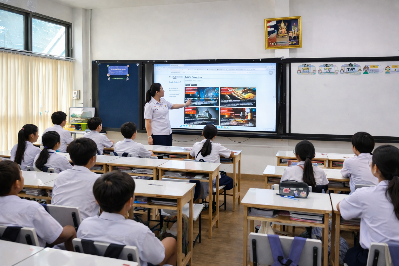 ครูนำการสอนในห้องเรียน